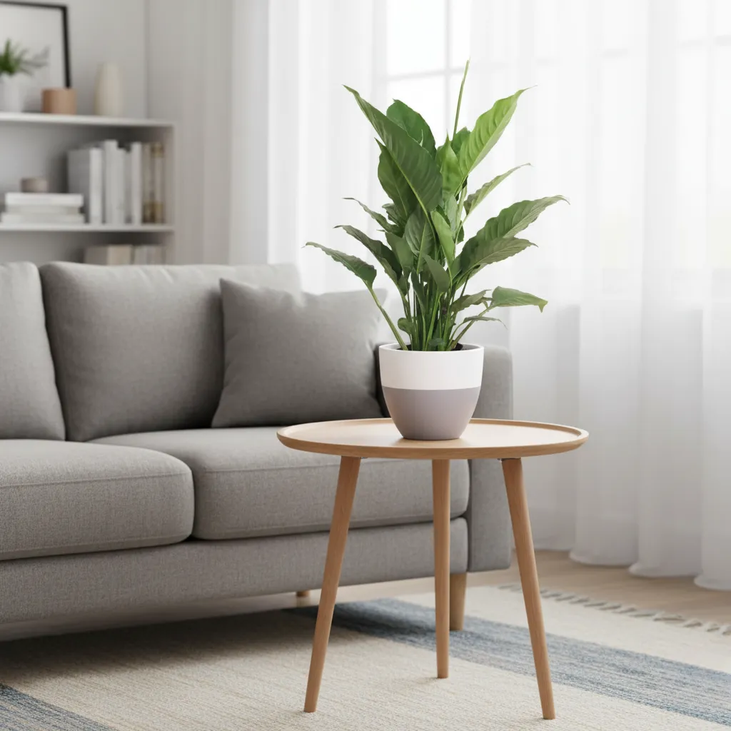 Peace Lilly in White/Grey Pot 1