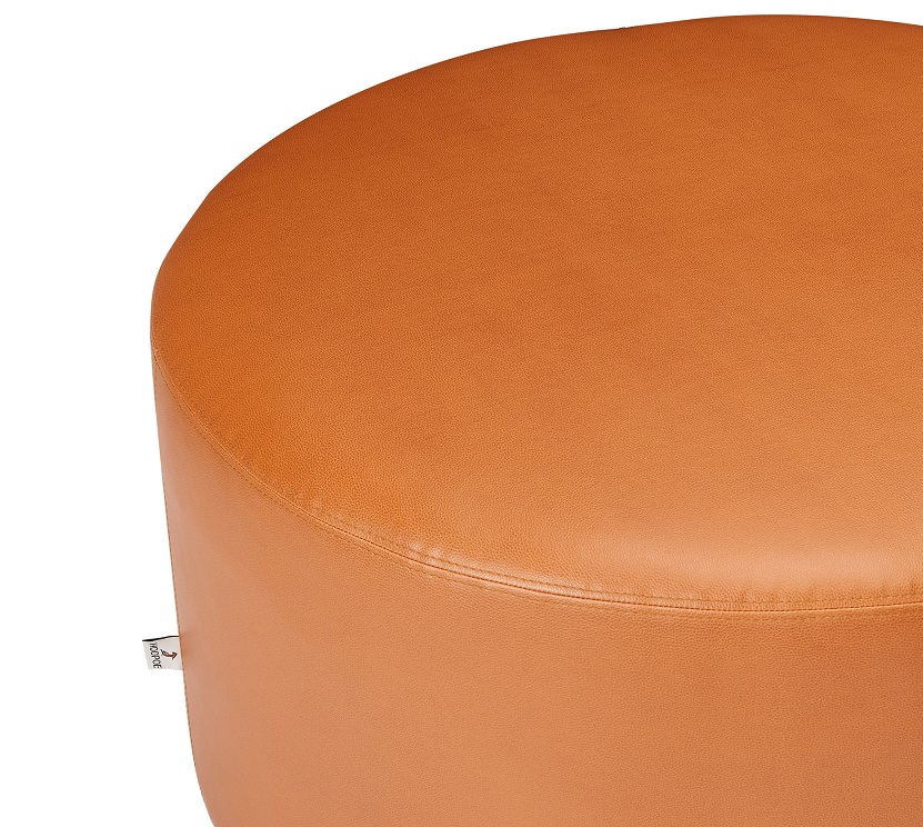 Round Leather Pouf 1