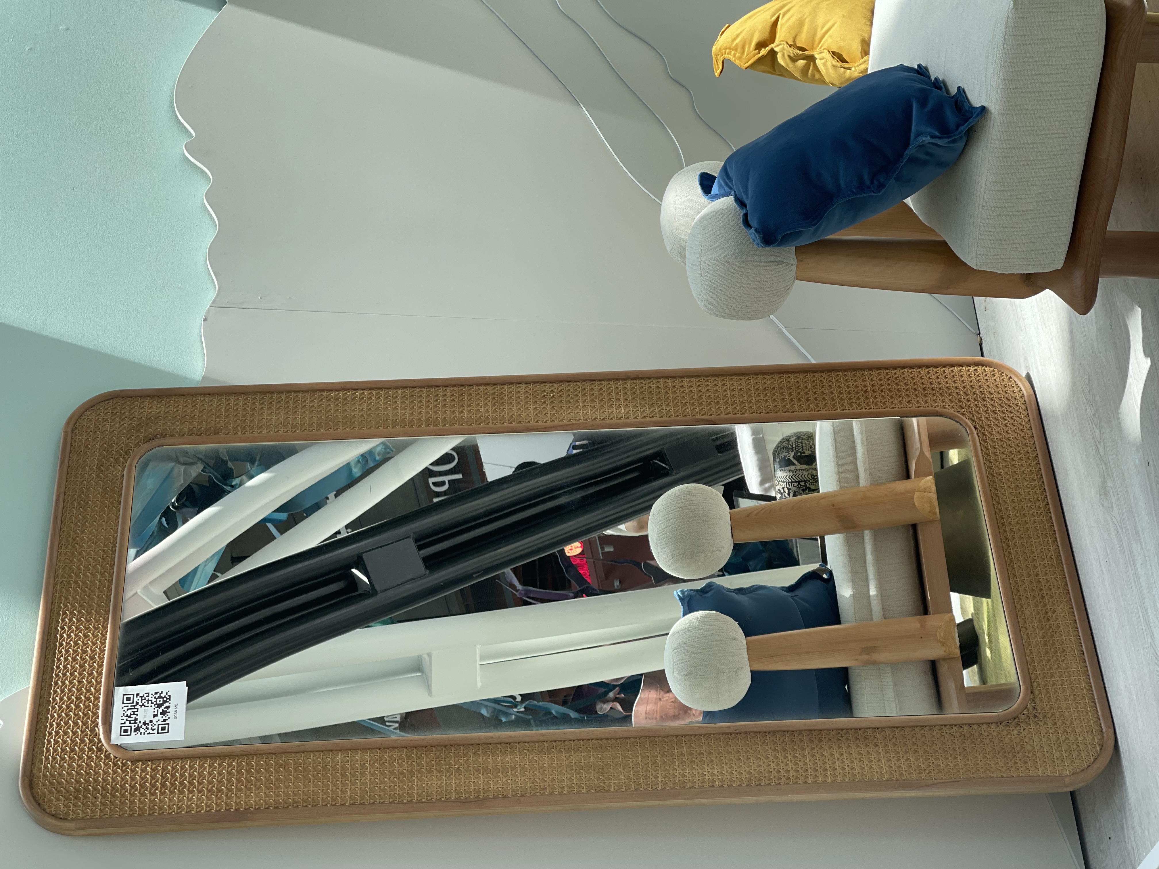 Alix Cane & Wood Mirror – Rustic Elegance 1