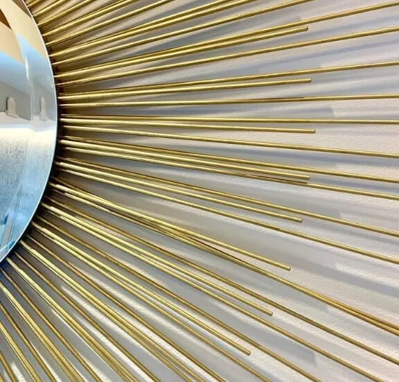 Lee Sunburst Wall Mirror With Hand-Rubbed Patina Finish 3