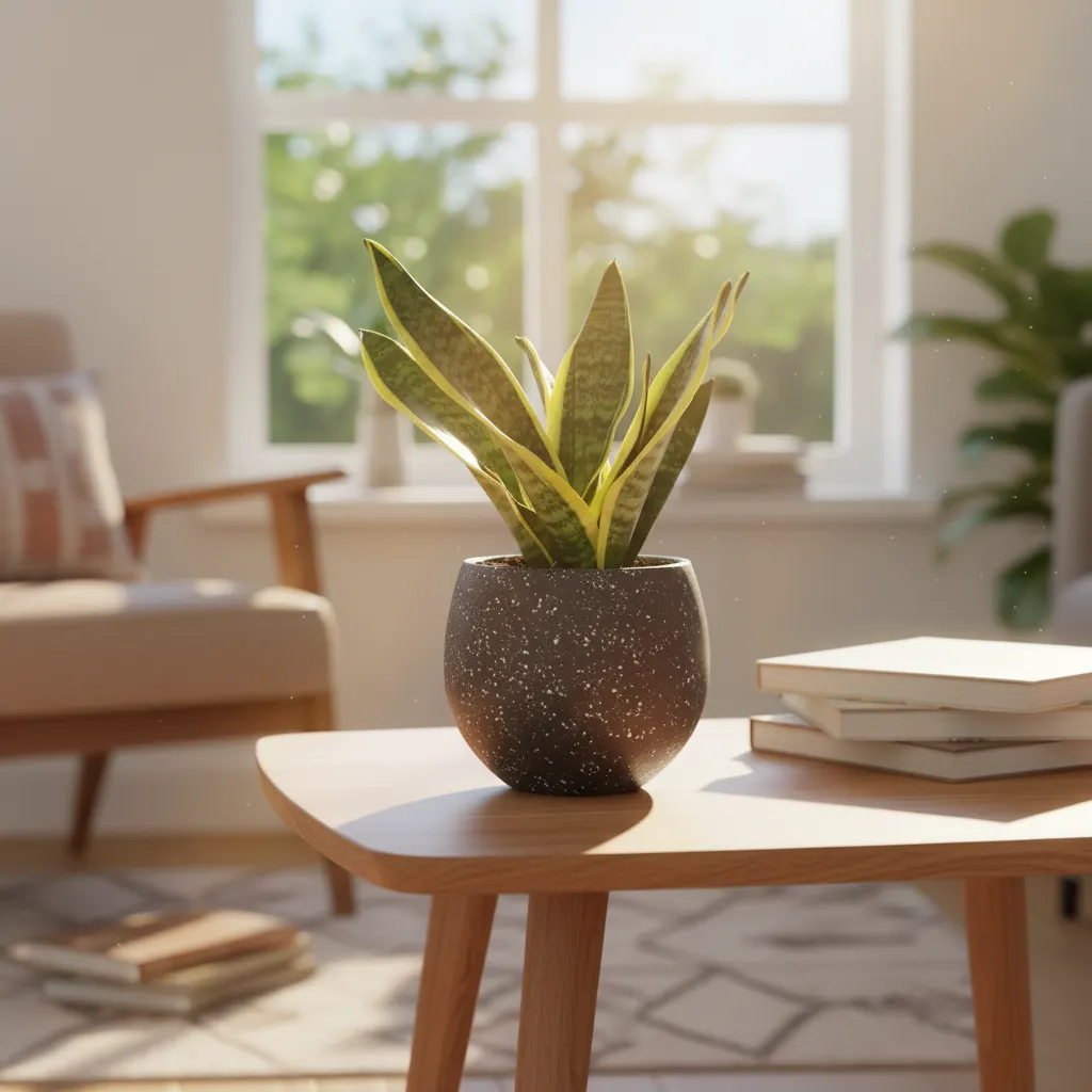 Gold Snake With A Terrazzo Black Pot 1