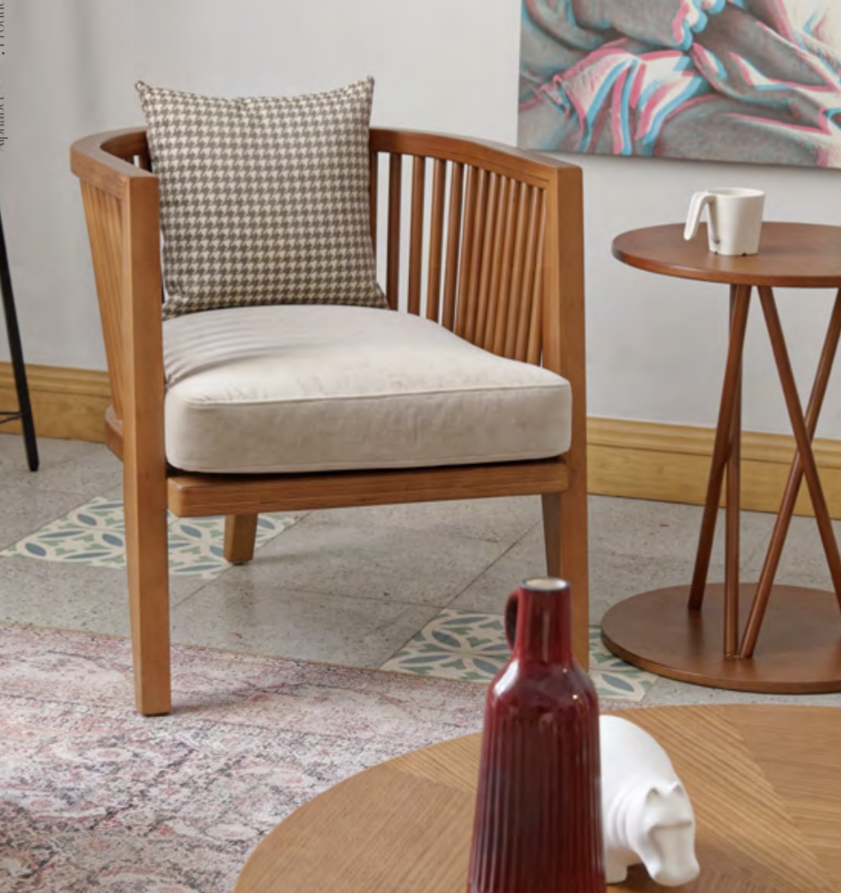Carousel Armchair With upholstered Seat & Back 4