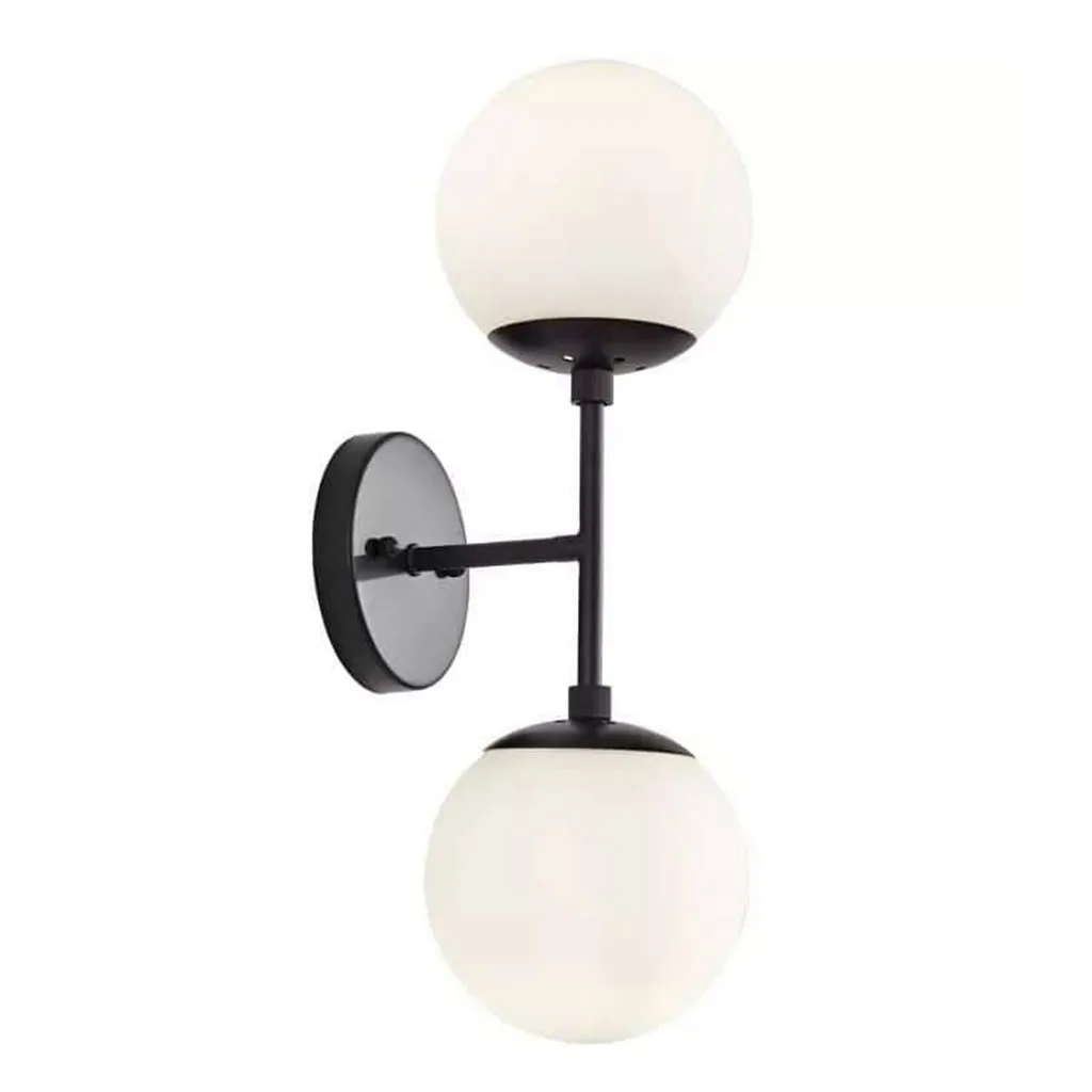 Black Dual Globe Wall Lamp wall m-7 0