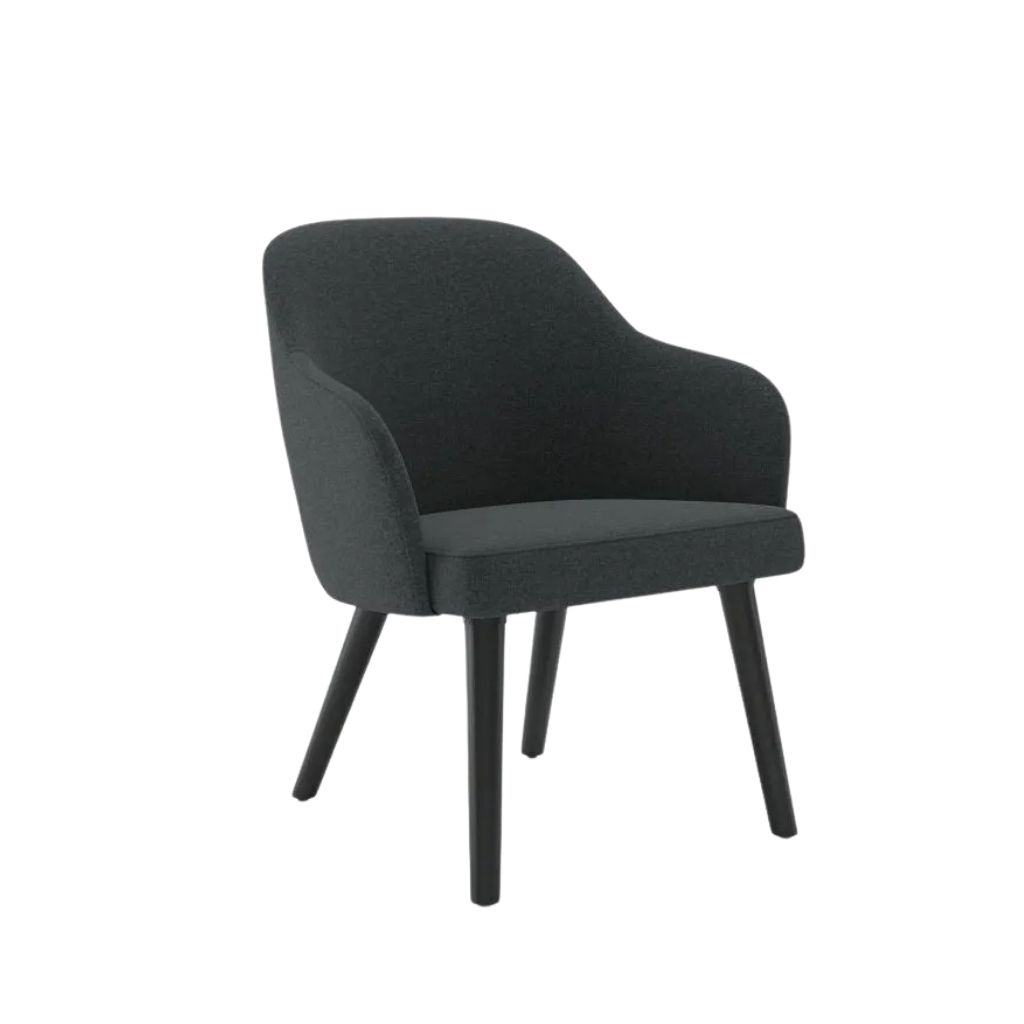 Lilly Arm Chair With Sponge Seat & Wooden Legs - Hippo59 0