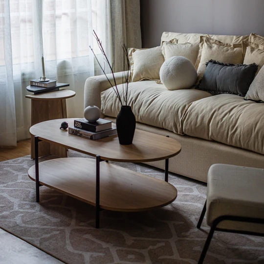 Marlin Table - 2 Levels With Metal Legs - Oval Shape 2