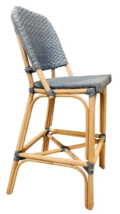 Azur Natural Bamboo Bar Stool With Woven Seat 2