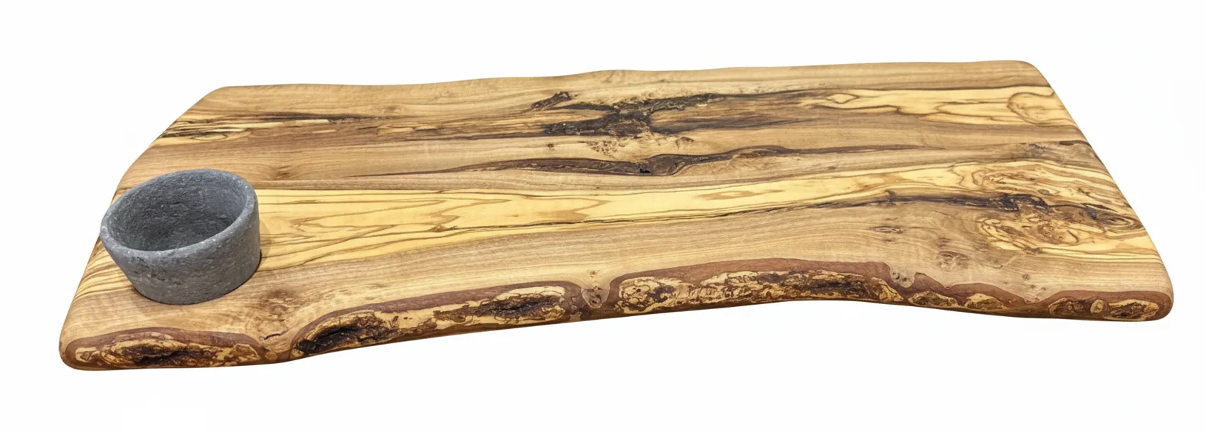 Olive Wood Board With Marble Bowl image