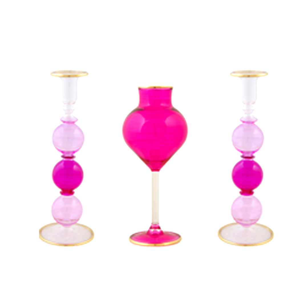 Candlesticks, & vase 0