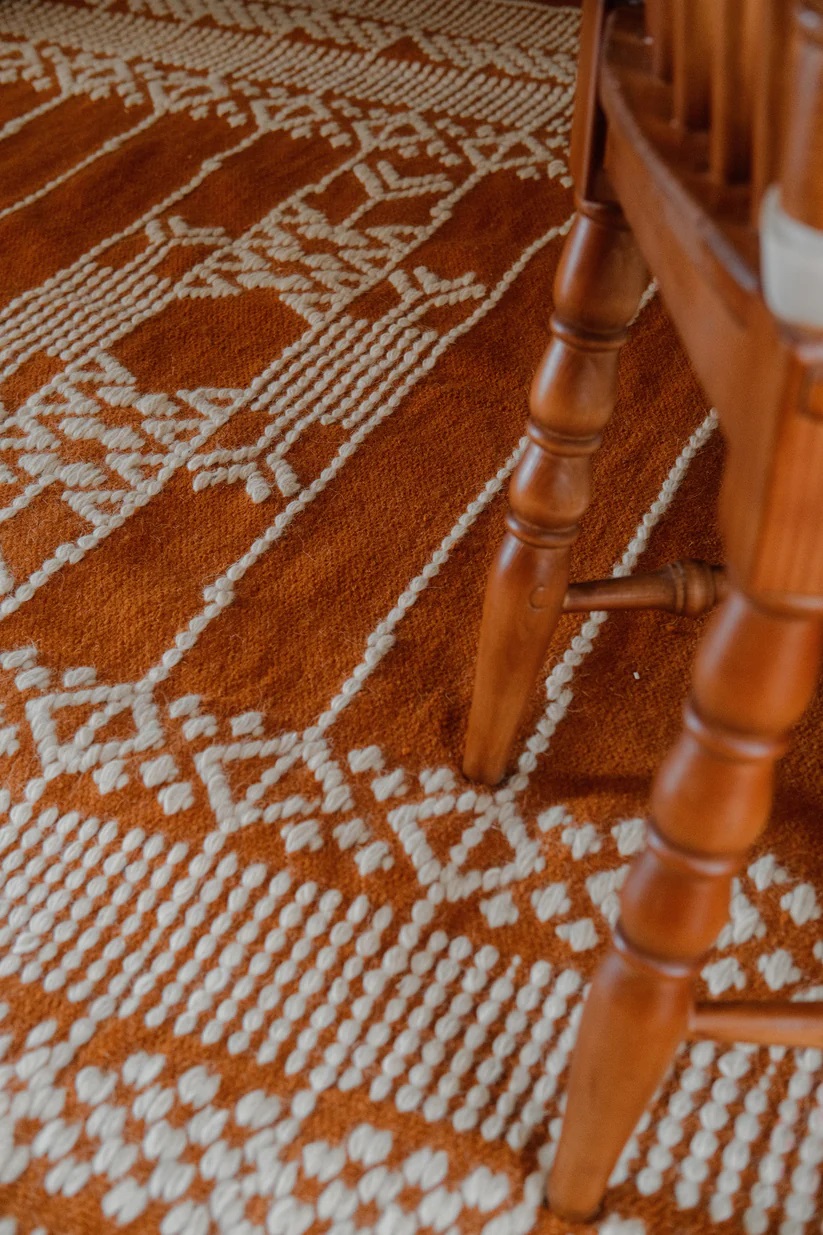 Marrakesh Kilim Rug – Rich Mustard Gold Elegance with Handwoven Tassels 4