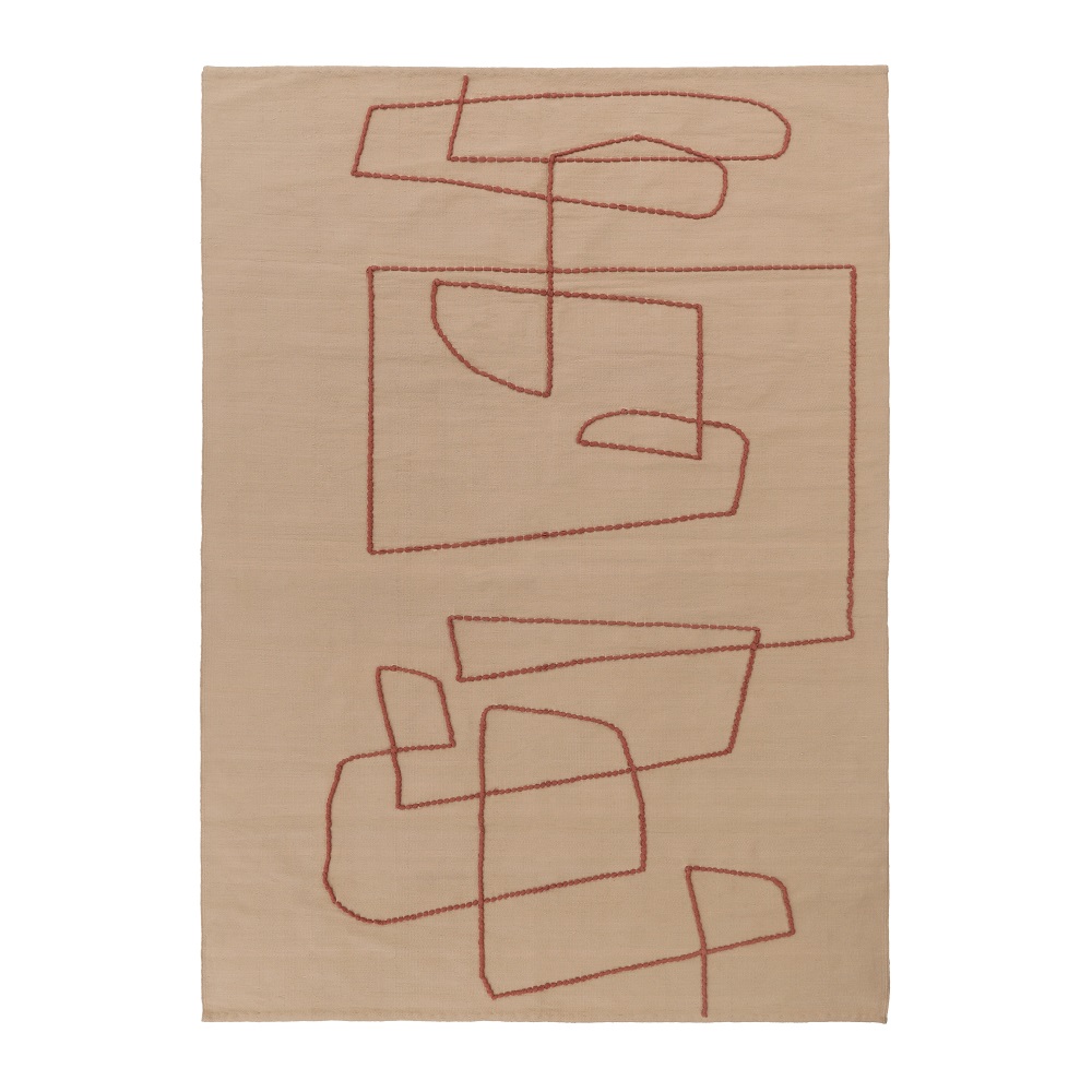 Tangle Abstract Kilim Rug – Minimalist Cotton Handwoven Design 0