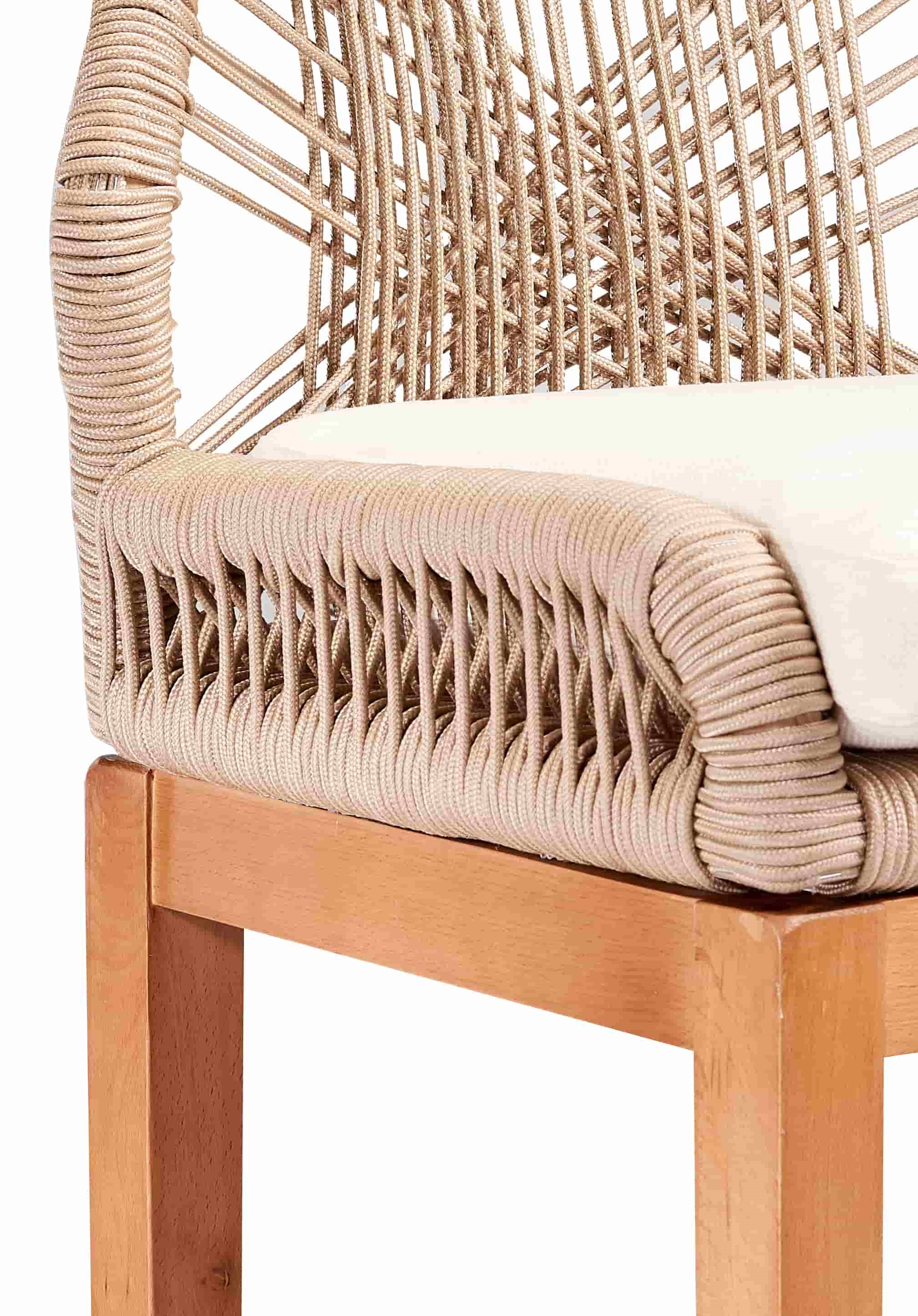 Loom Handcrafted Jute Rope Barstool With Zan Wood Frame 2