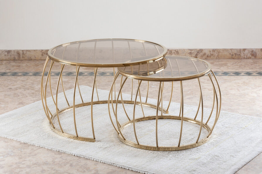 Middle Table Curve - Glass Top - Stainless Steel Legs 0