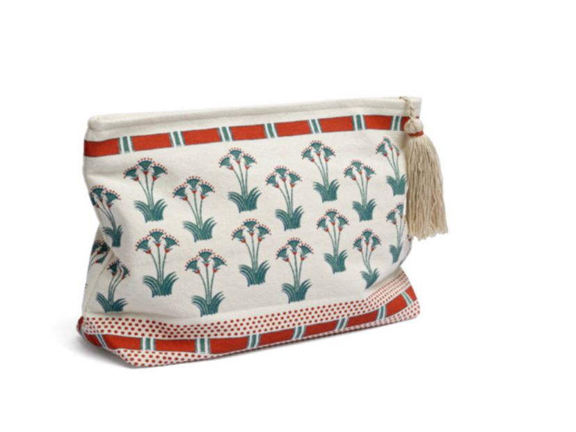 Toiletry Bag Nile Lotus printed jade 0