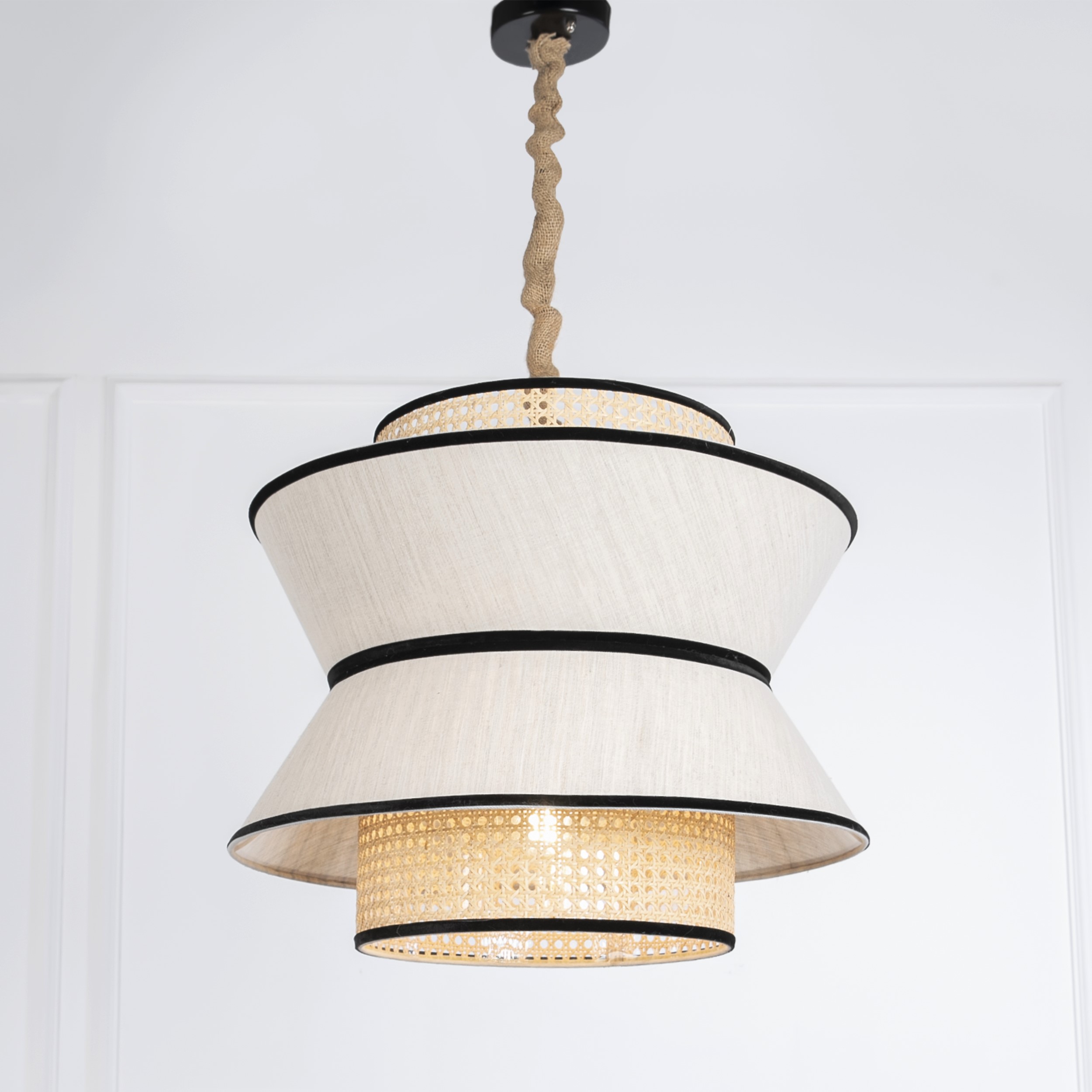 Butterfly Lamp Pendant - White & Beige 0