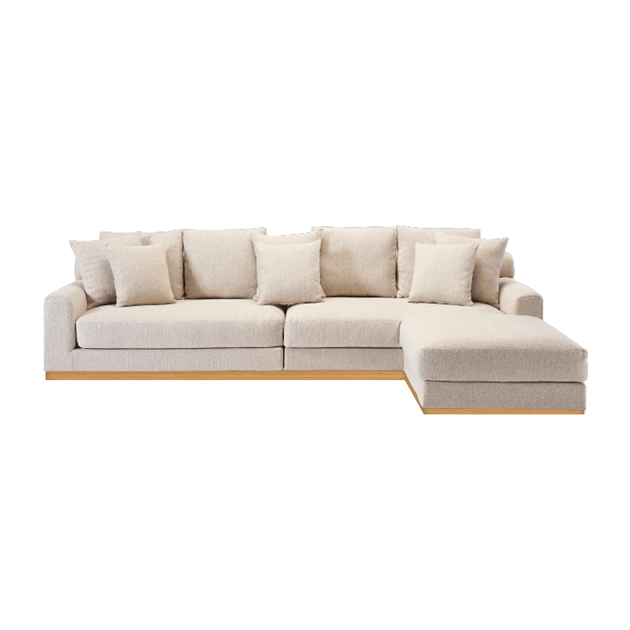 Alenny L-Shape Sofa  With Wooden Skirting 0