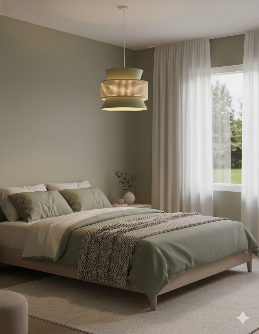 Ceiling Lamp - Light Green And Beige 3