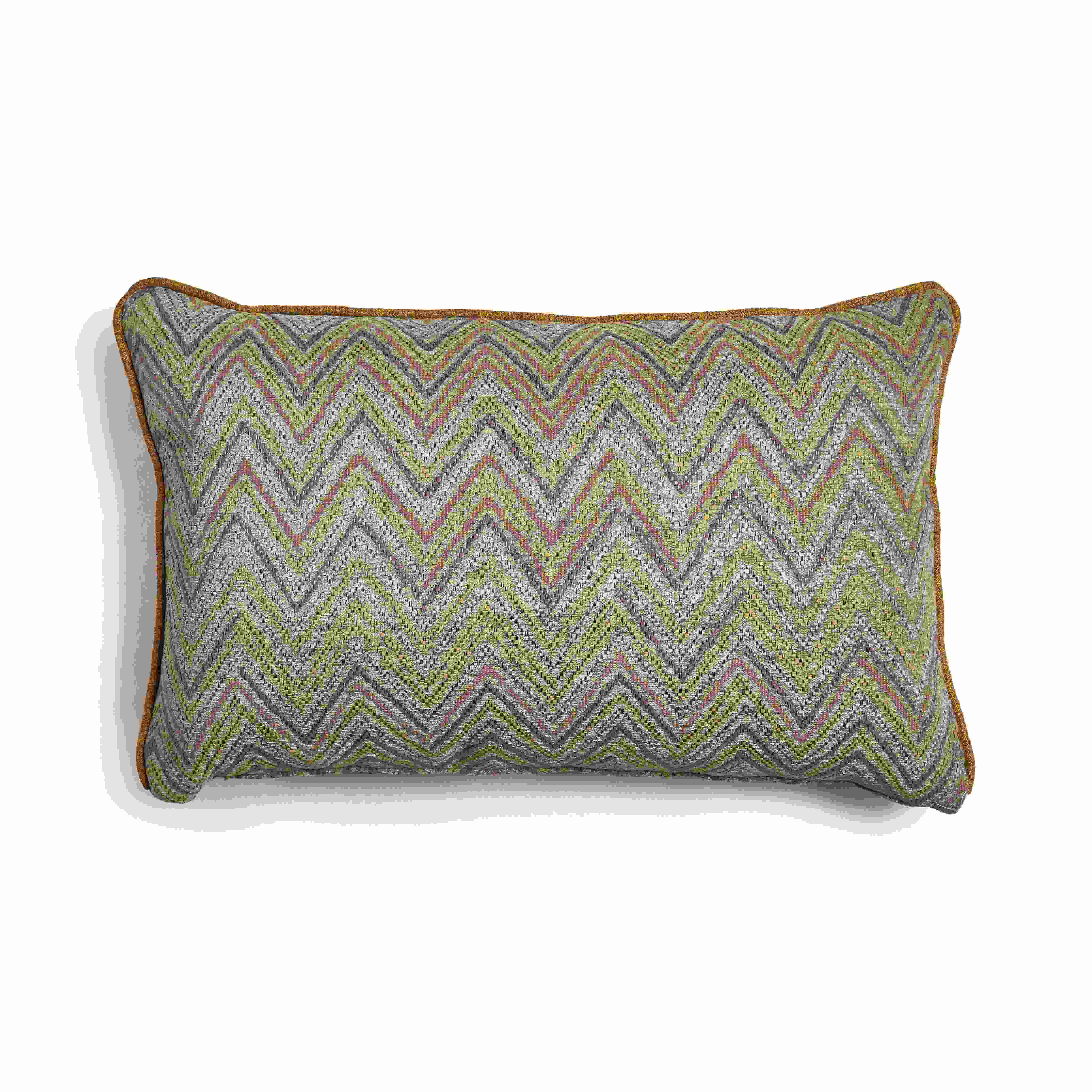 Blue Green Pattern Cushion With Piping 0