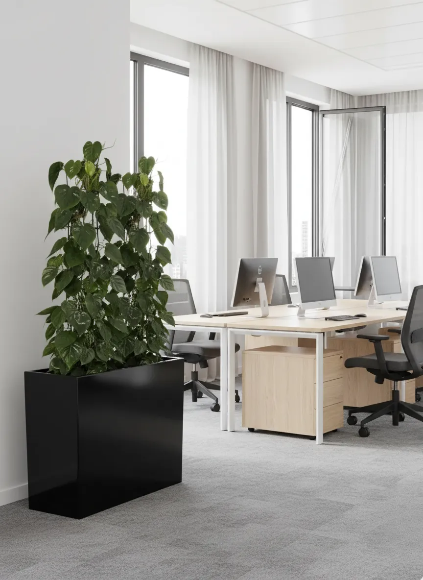 Heart Leaf Plant With Rectangular Fiberglass Pot 1