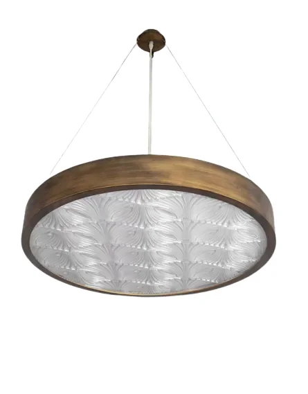 Edfu Disc Light - Antique Gold. - Flower Pattern. 0