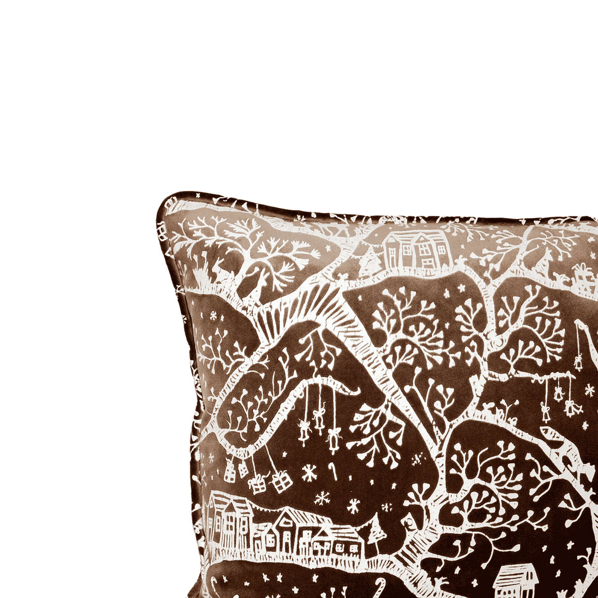Forest Scene Decorative Cushion – Cozy Velvet Cushion 1