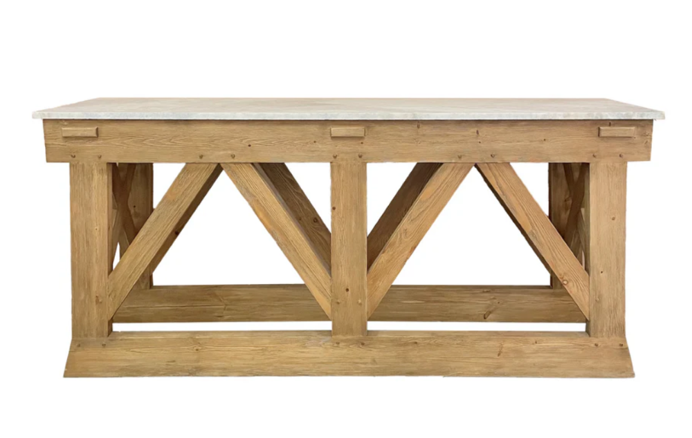 Barn Console with Marble Top 0