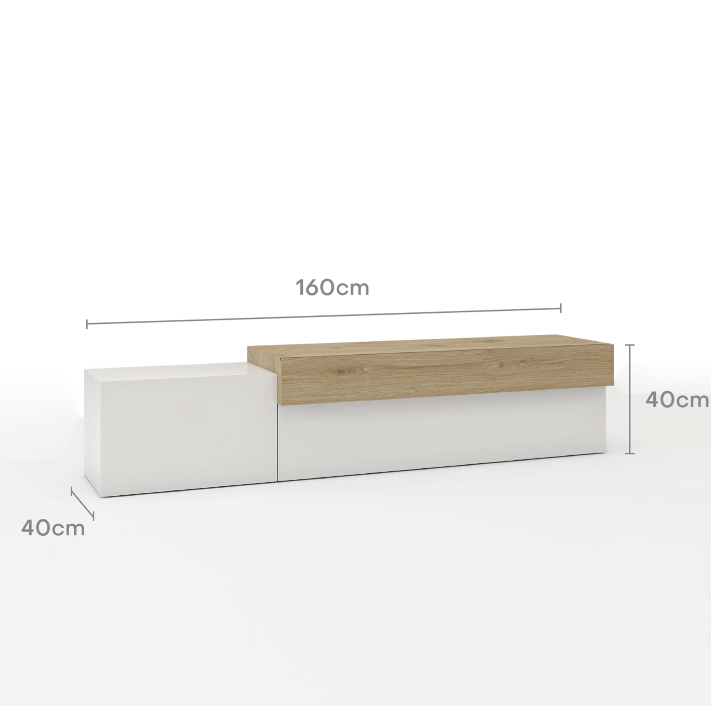 Almada Modern TV Unit – High-Quality MDF Base With Wooden Top 2