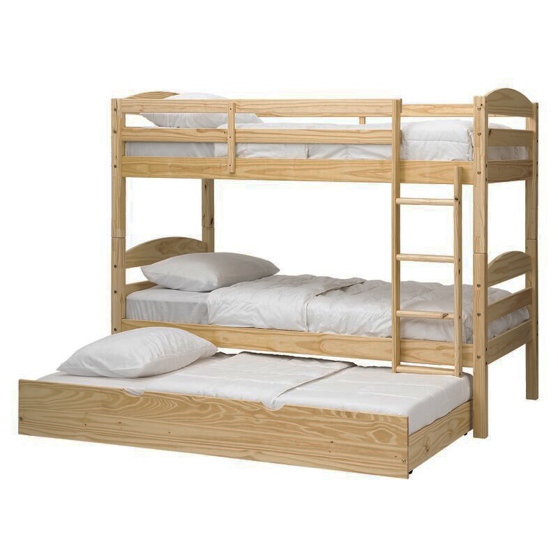 Beech Bunk Bed With Pullout Bed 0