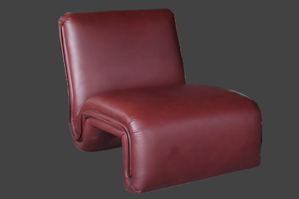 burgundy lounge chair 0