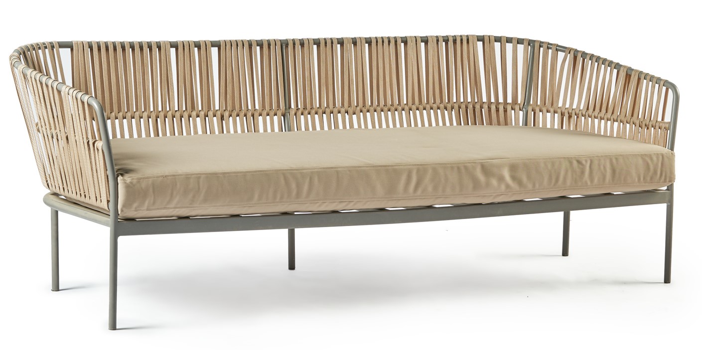 كنبة 3 مقعد تصميم حبال وأرجل معدن 0