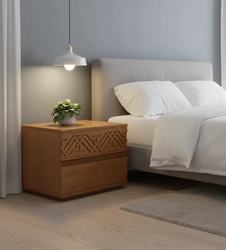 Embellish Nightstand - Beech Wood With 2 Drawers 1