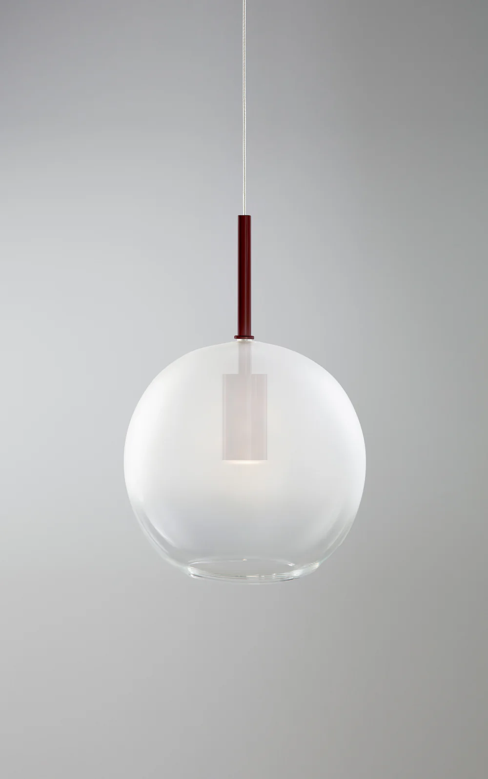Blow Frosted Suspension - Downlight - Large - Burgundy 0