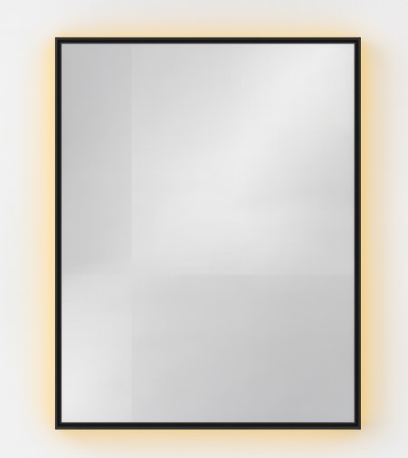 Black Rectangular Mirror With Led Light 0