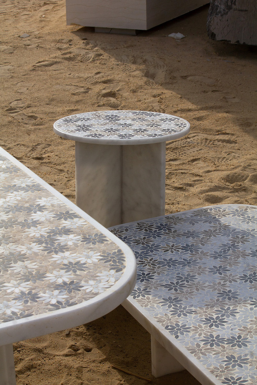 In Full Bloom Marble Side Table 5