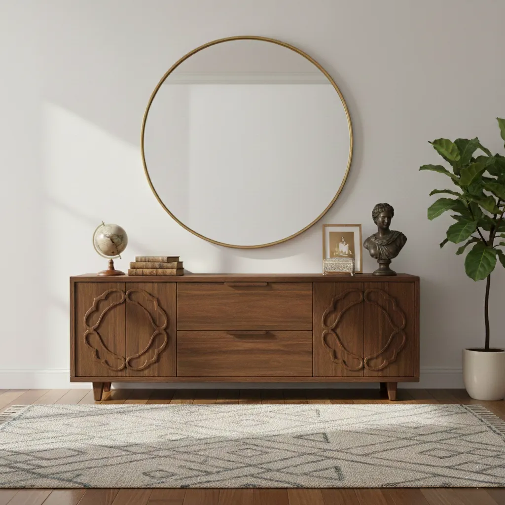 Sena Round Wall Mirror With Sleek Frame 1