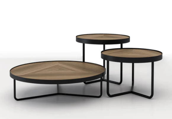 Triad Middle Table - 3 Round Tables - Steel Legs - MDF Top 0