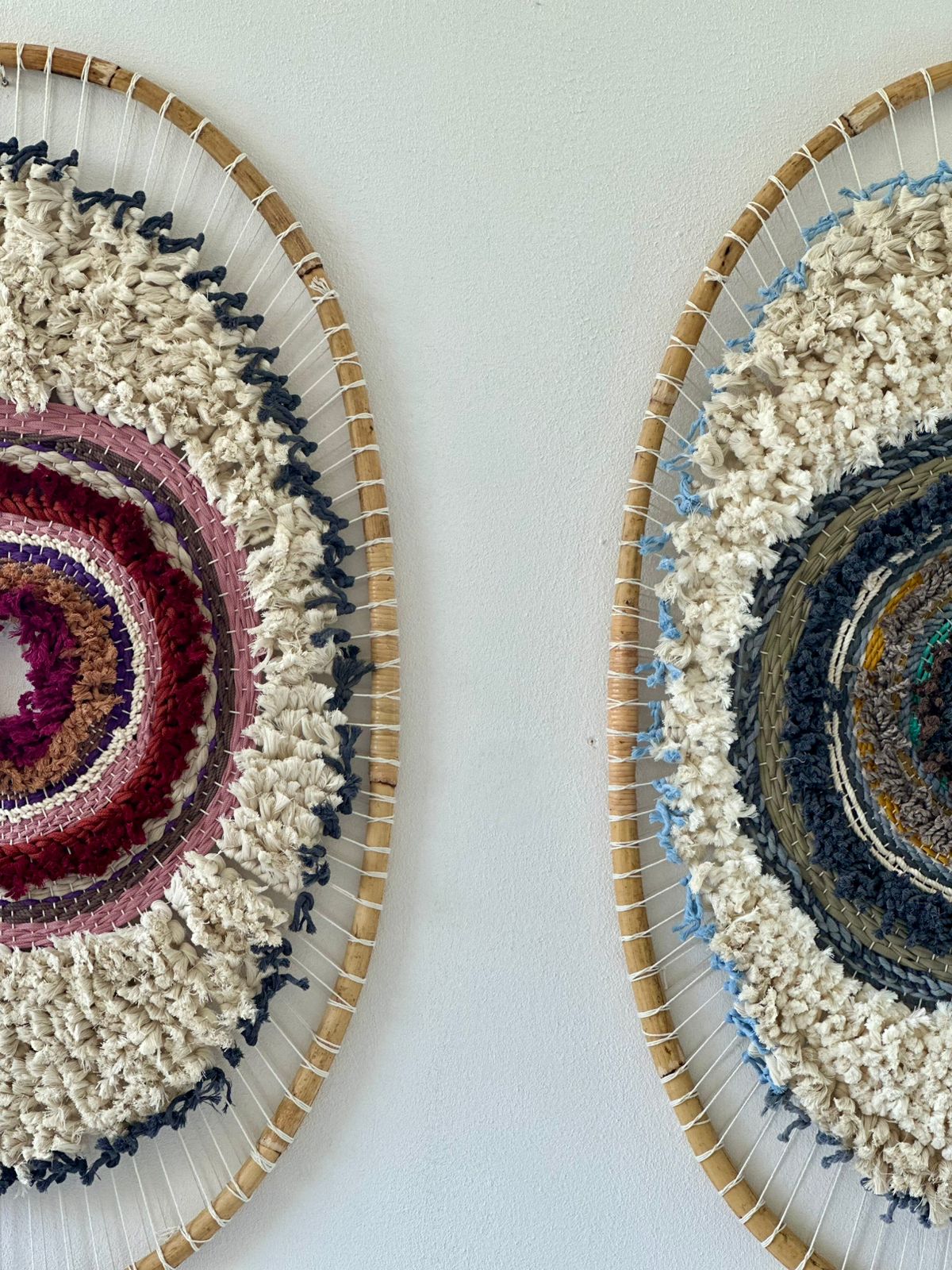 Mati Oval Handmade Wall Hanging in Black & White 2