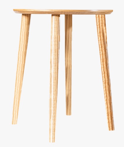 Round Oak Table With Slanted Legs and High Quality Wood 0