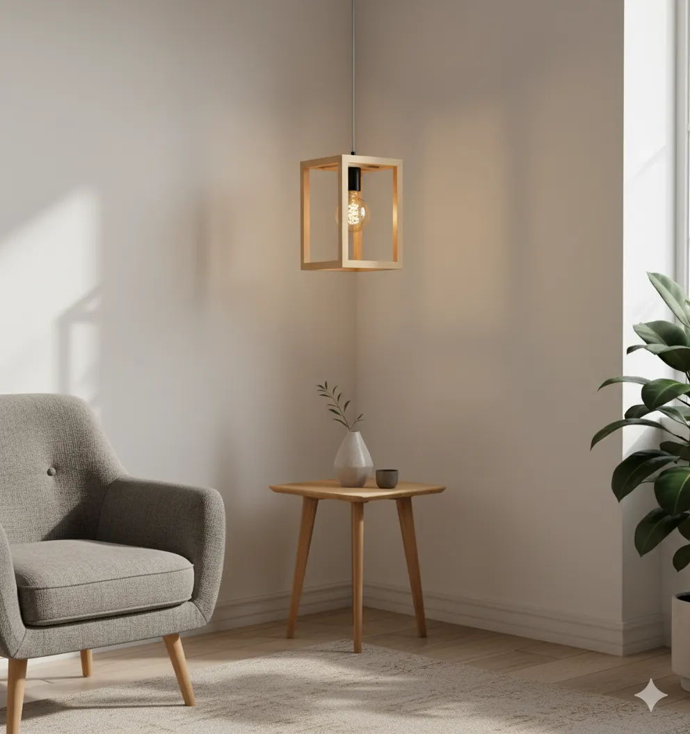 Modern Wood & Steel Ceiling Lamp With Minimalist Style - YL1108 1