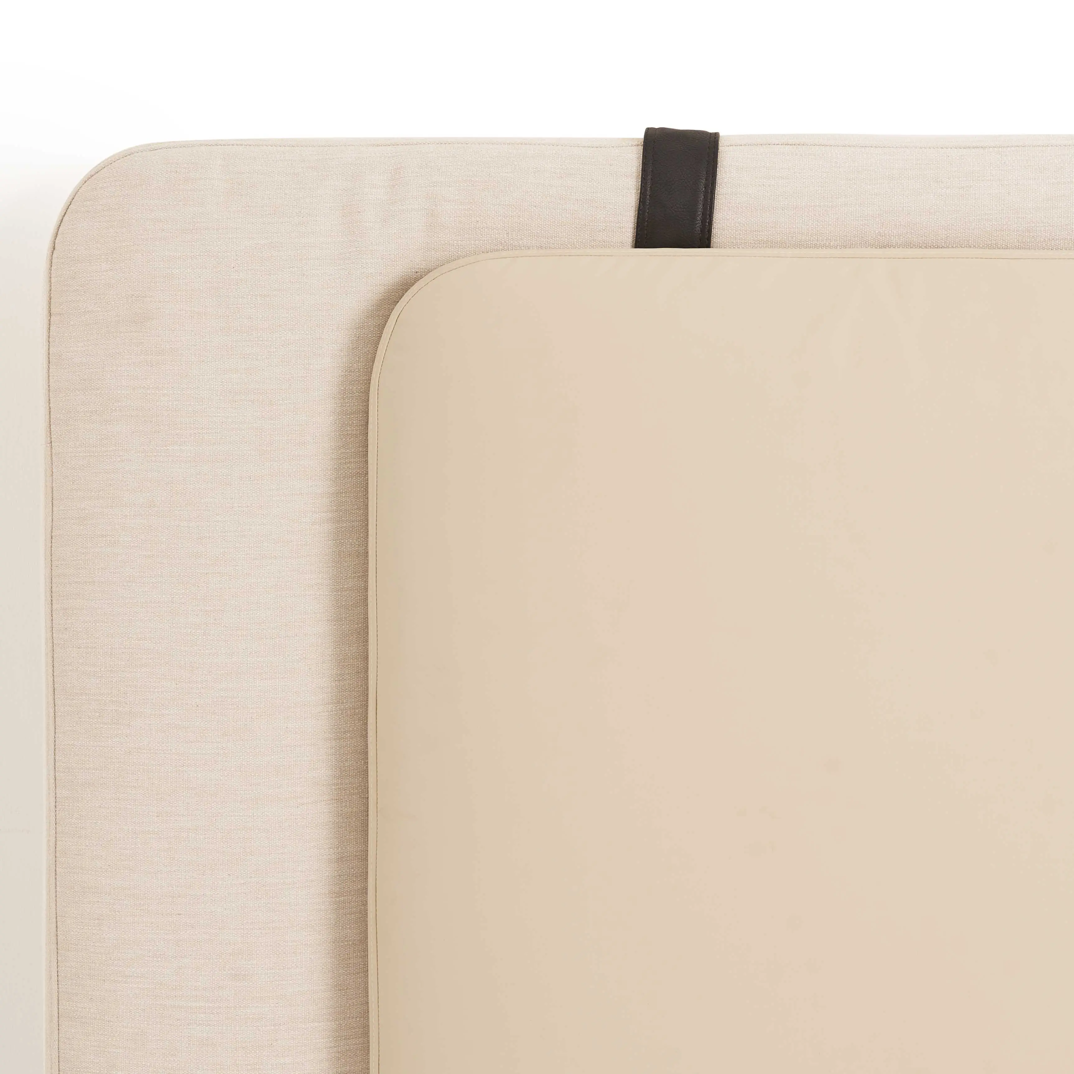 Dan King Headboard - Upholstered In Fabric And Leather 1