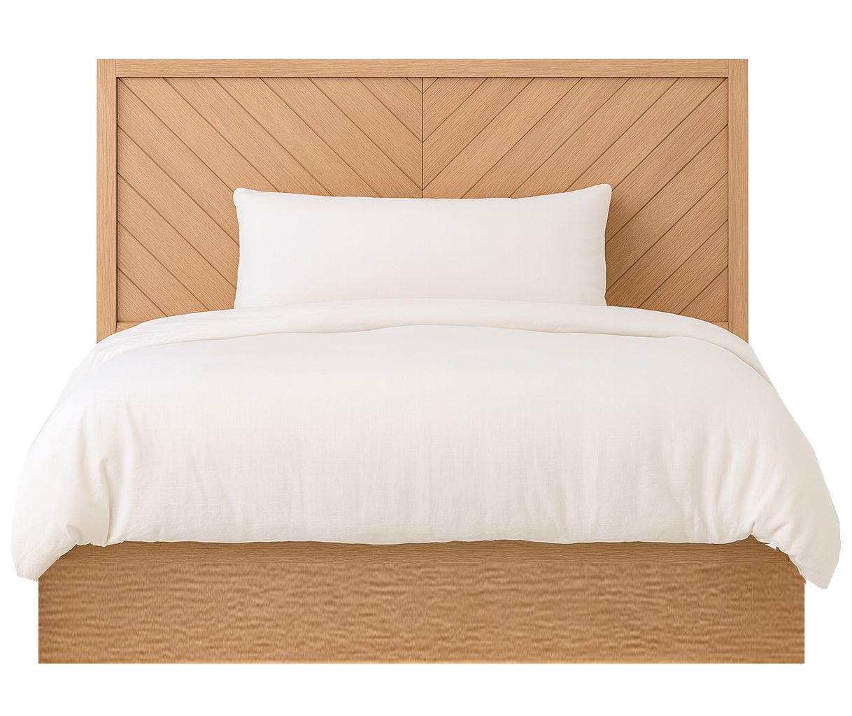 Chevron Wooden Bed With Modern Headboard 0