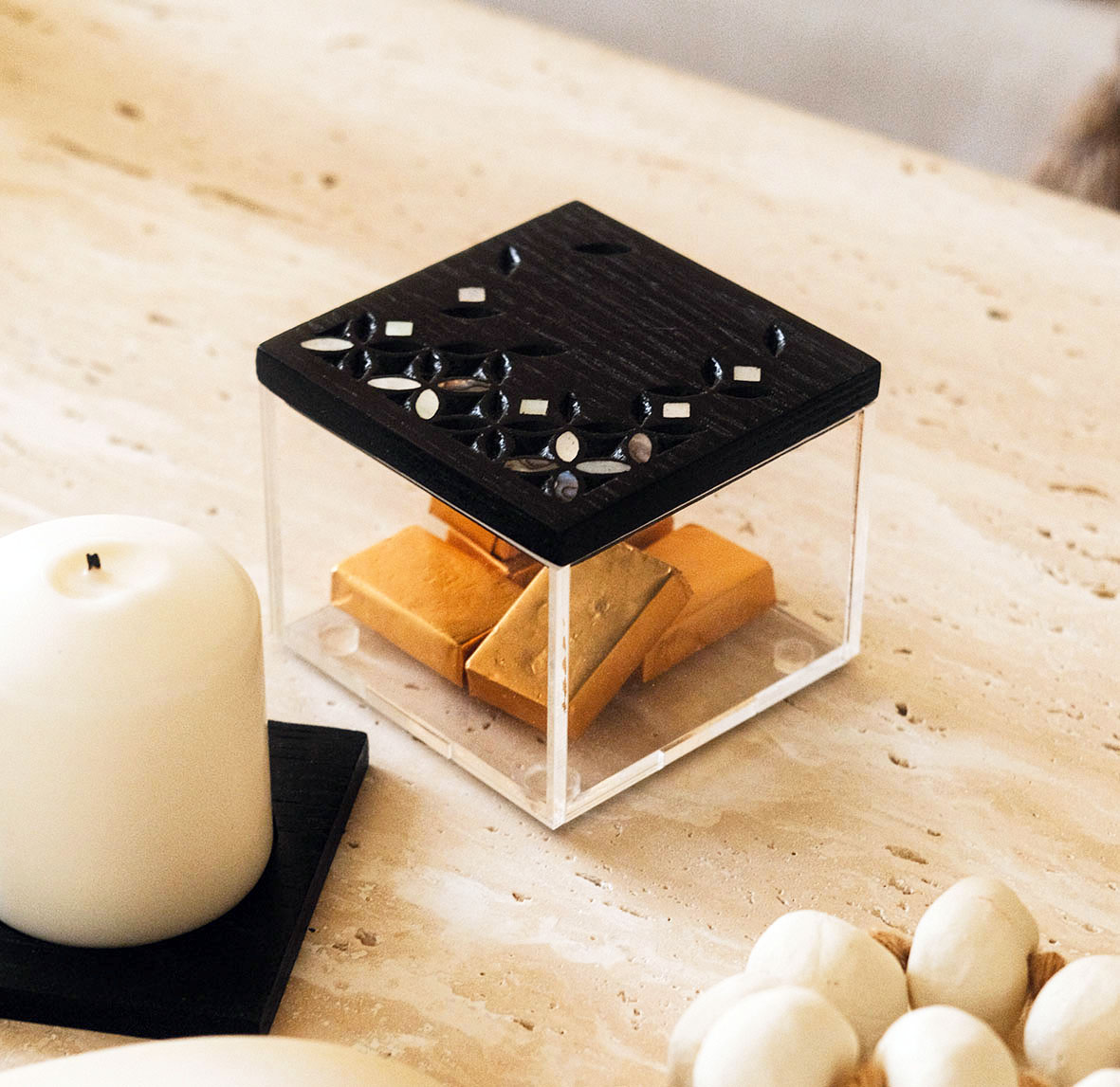 Quadra Box 02 -  Natural Black Oak Wood 0