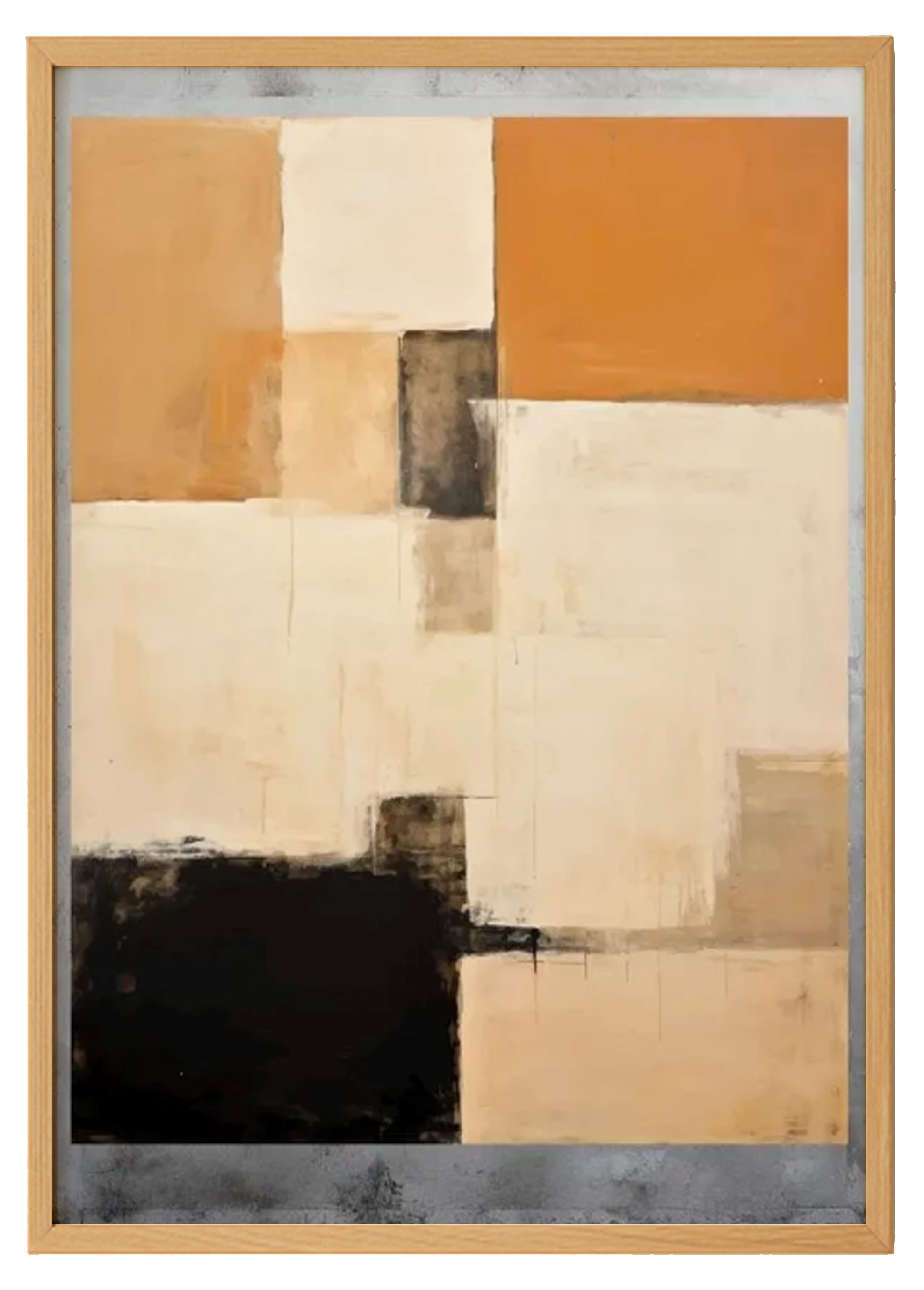 Modern Geometric Abstract Wall Art - Framed Canvas 0