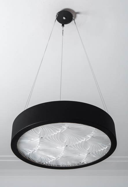 Edfu Disk Ceiling Light-Black - Flower Pattern. 0