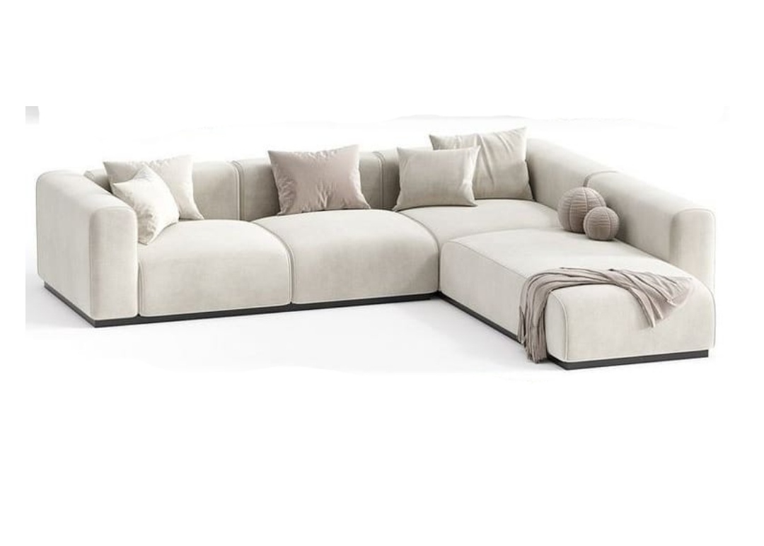 Dune Red Beech Wood Sectional Sofa With High-Density Upholstery 0