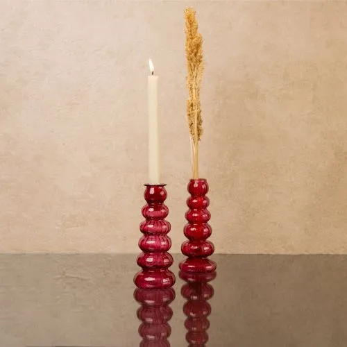 Dual Use Bubbles Glass - Candle Holder & Vase 3