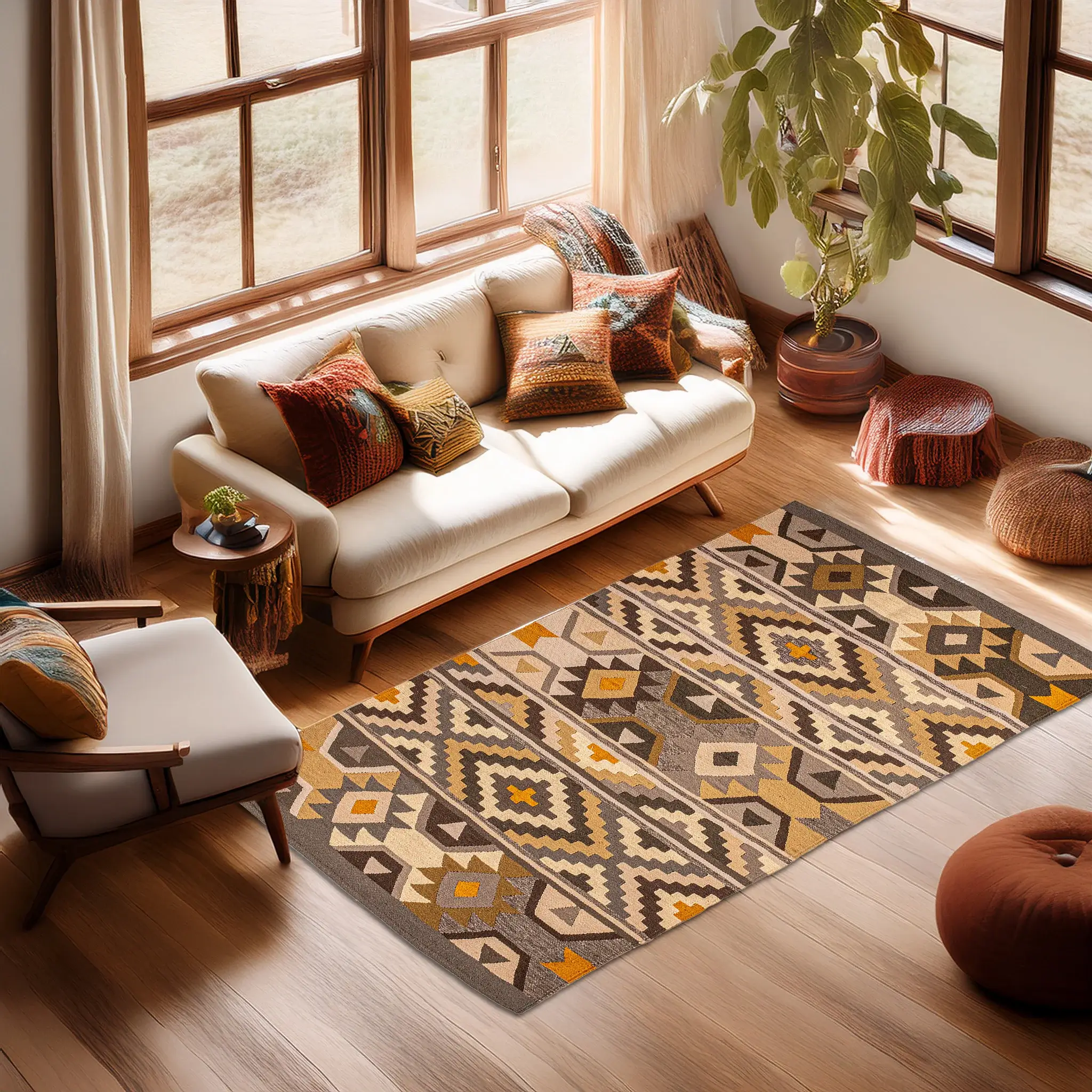 Village Charm - Handmade Wool Kilim Rug 2