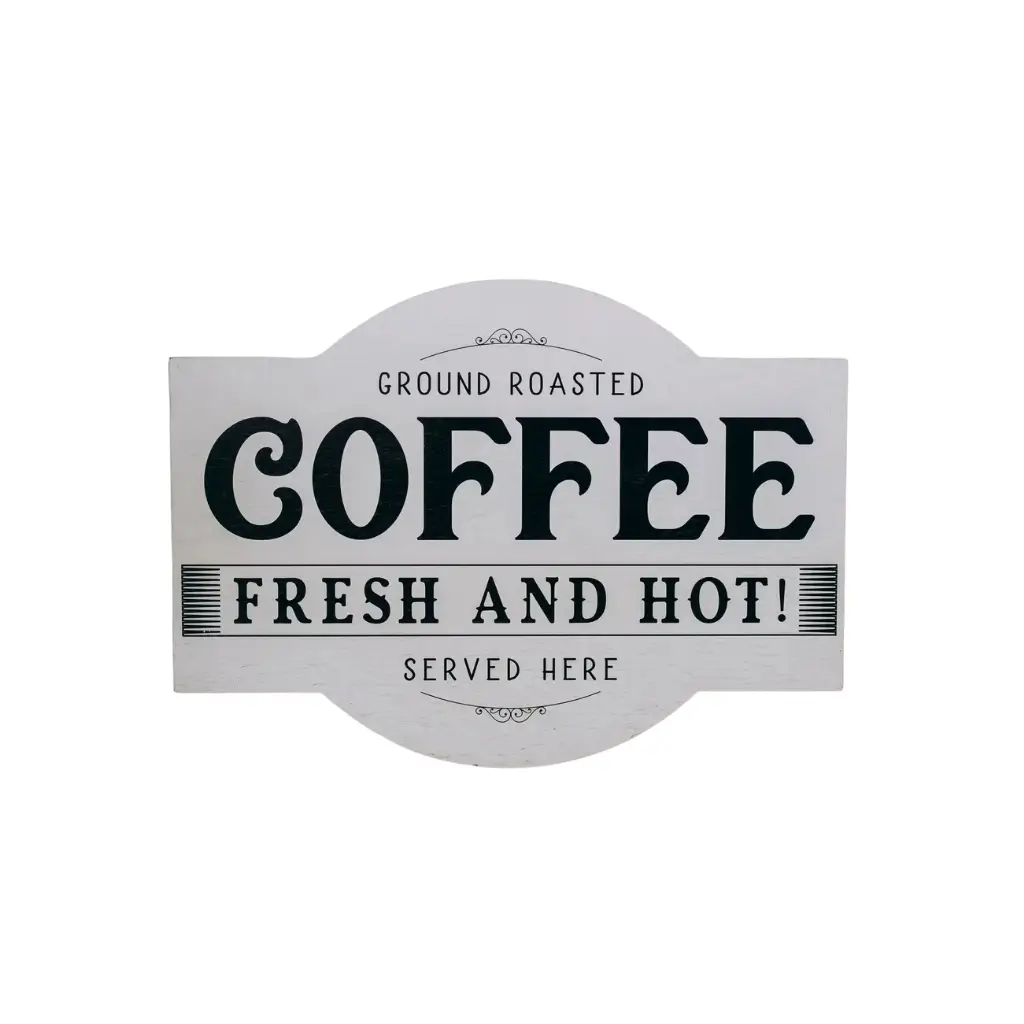 Fresh & Hot "Coffee sign – White 0