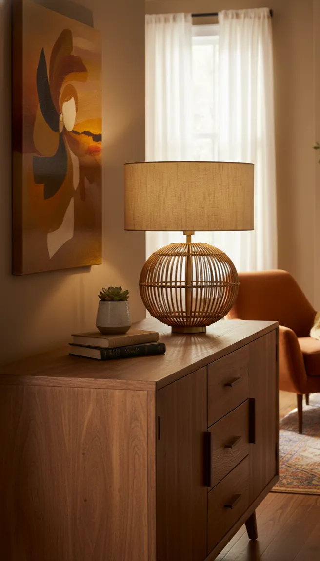 Bamboo Sphere Side Lamp 1