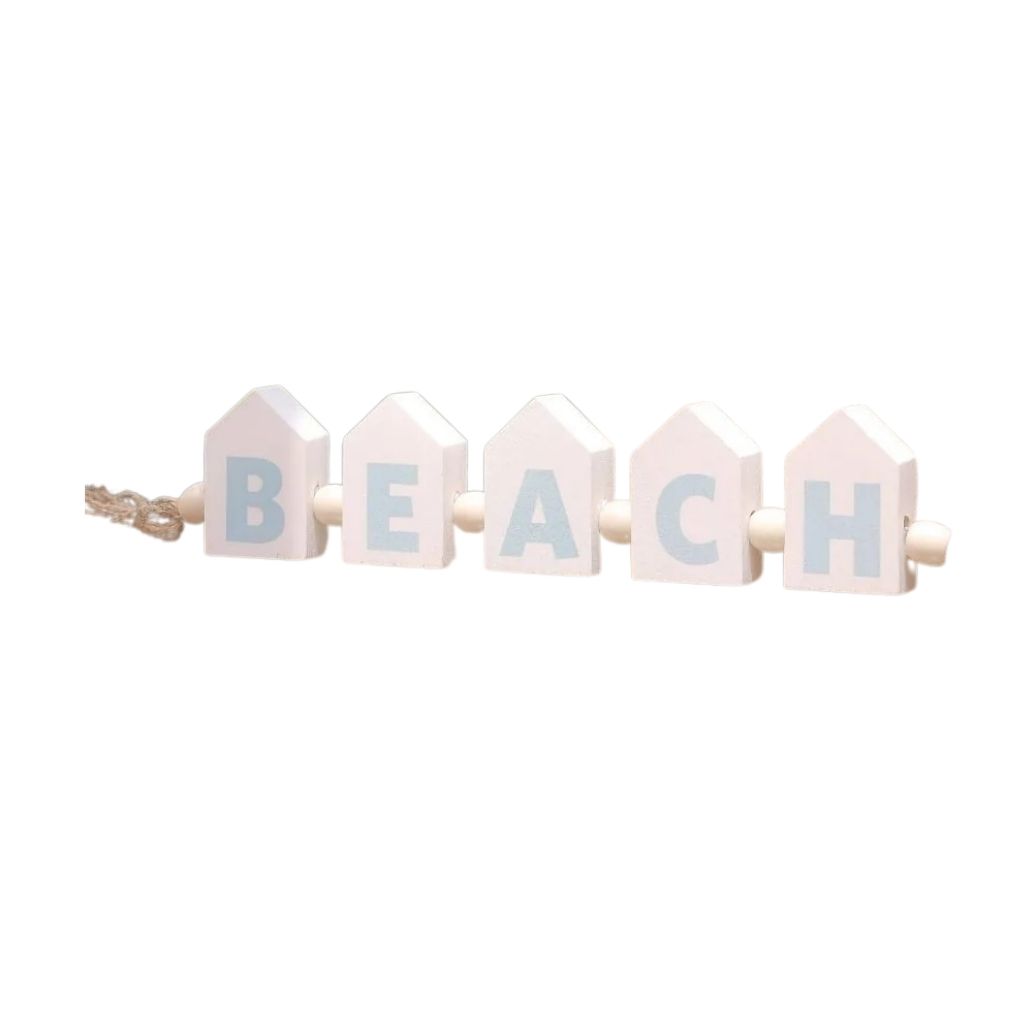 Beach House Block Garland – Decorative Wooden Letters with Coastal Flair 0