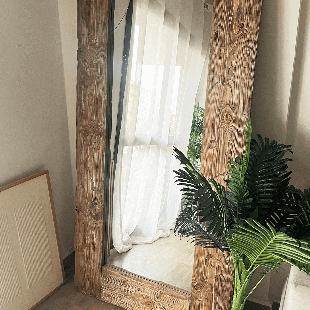 Thea Rustic Full-Length Wooden Mirror - Natural Charm 1